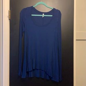 Women’s Free People Blue Ribbed Shirt
